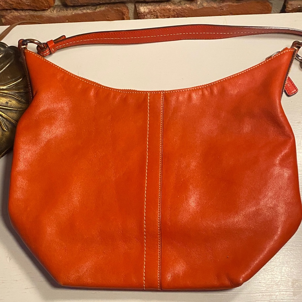 Coach Orange Leather Shoulder Bag